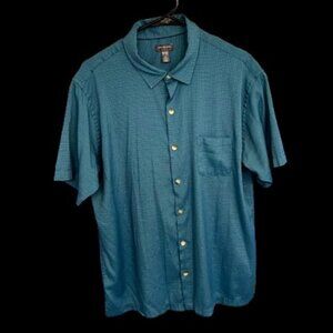Van Heusen Blue Button Down Shirt 17-17.5 Size XL